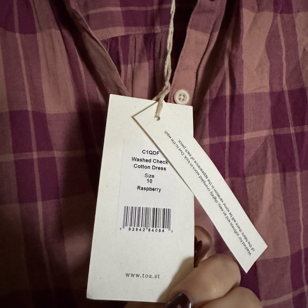 Button-Front Midi Dress in Pink Plaid - Picture 4 of 7
